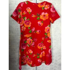 Isaac Mizrahi T-shirt dress floral colorful summer pockets feminine cozycore ￼
